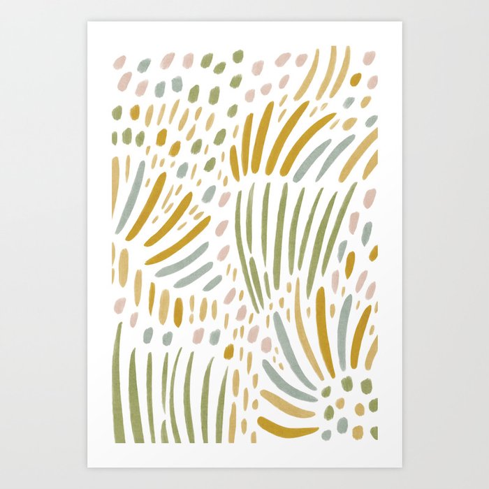 Simple nature pattern in pastel Art Print