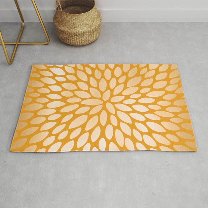 Floral Bloom in Yellow Rug