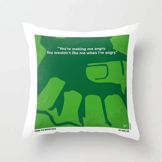 No040 My HULK minimal movie poster Throw Pillow