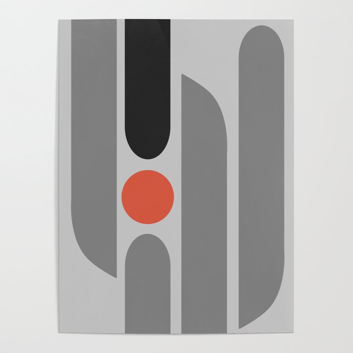 Wraps Gray Mid Century Modern Graphic Design Poster By Smaaka Society6