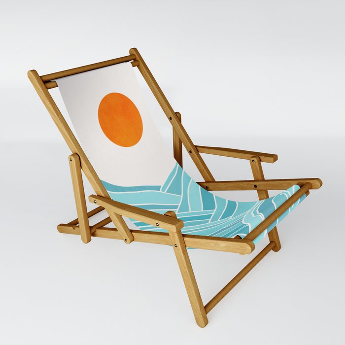 Waves Like Mountains Landscape Sling Chair
