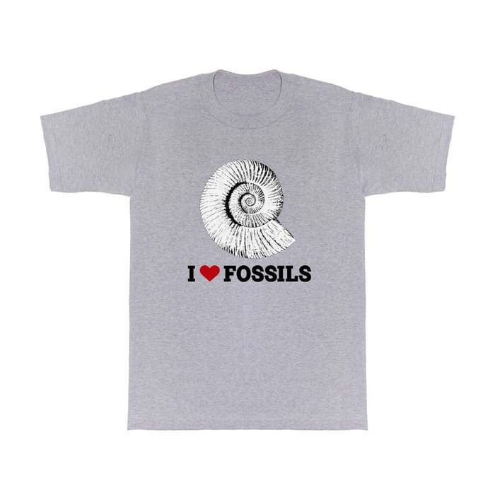 I love fossils red T Shirt