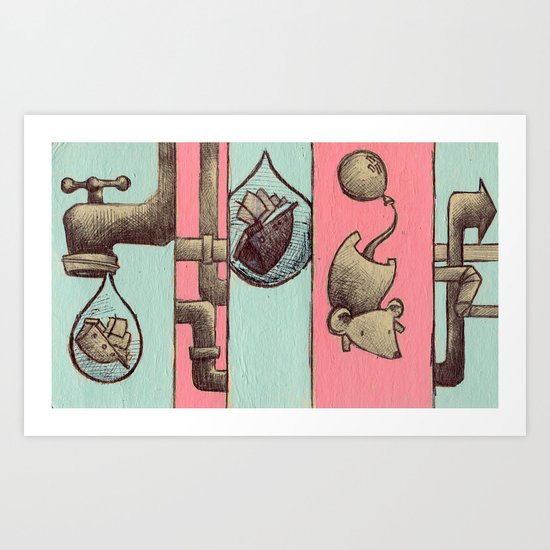 Ship in a Bottle Art Print