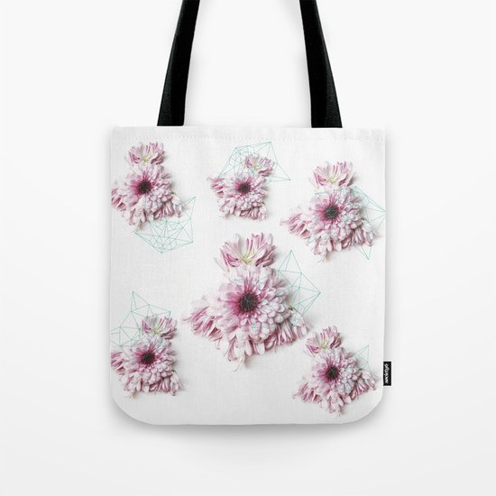 Geometry pastel flowers Tote Bag