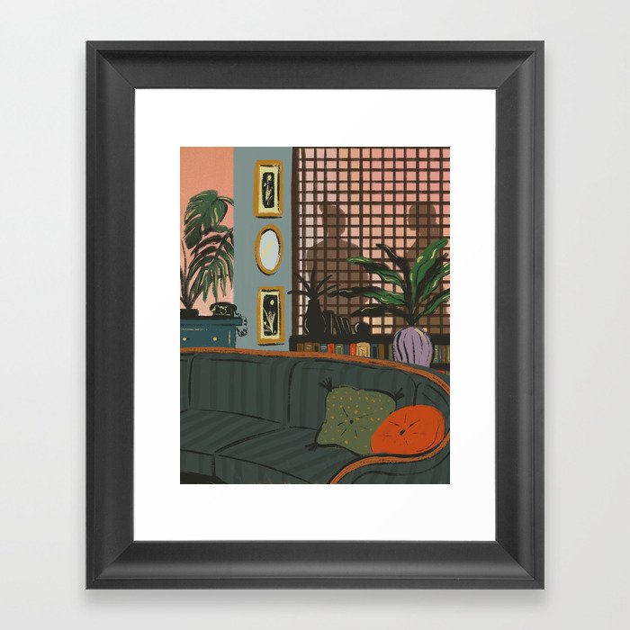 Evening Living Room Framed Art Print