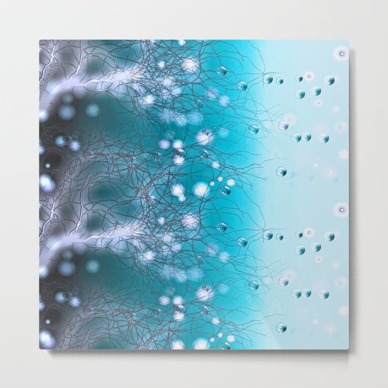 Bubble Tree (blue) Metal Print