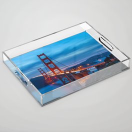 Golden Gate at Nightfall Acrylic Tray