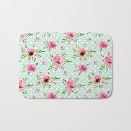 Floral vintage pattern Bath Mat