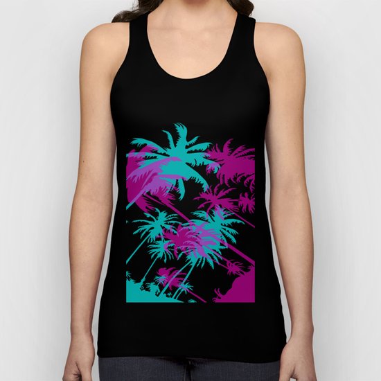 California Palm Trees at Night Unisex Tank Top