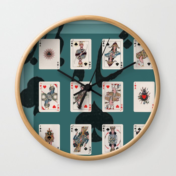 Persian Playing Cards Wall Clock