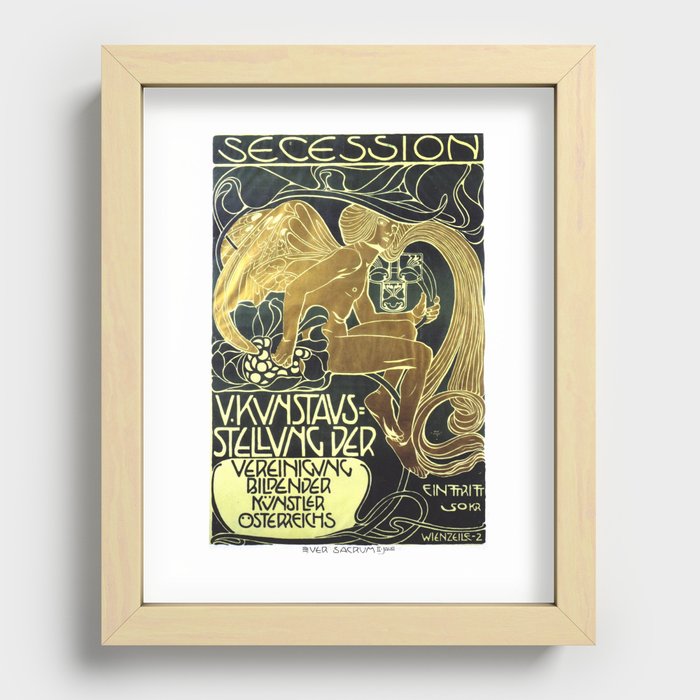 Art Nouveau Vintage Poster by Koloman Moser for the 5th Exhibition of the Wiender Secession Recessed Framed Print