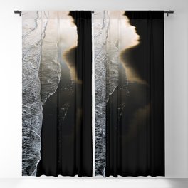 Endless Black Sand Beach Landscape In Iceland Blackout Curtain
