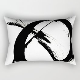 Brushstroke 7: a minimal, abstract, black and white piece Rectangular Pillow