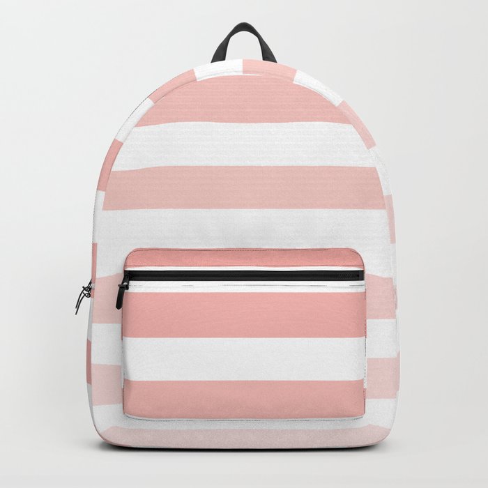 Pink and White Ombre Stripe Backpack