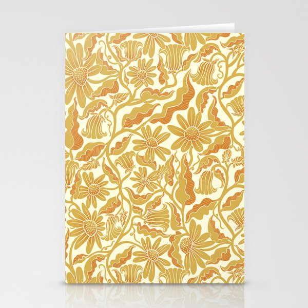 Monochrome Florals Yellow Stationery Cards