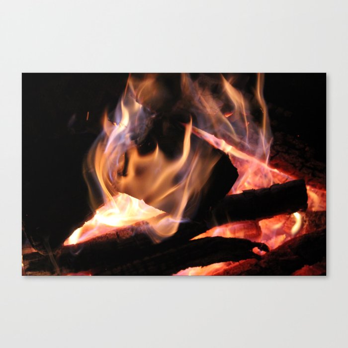 Camp Fire in the Winter Canvas Print