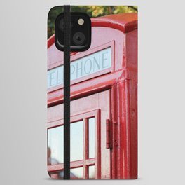 Red British Telephone Kiosk, Red Phone Box in London iPhone Wallet Case