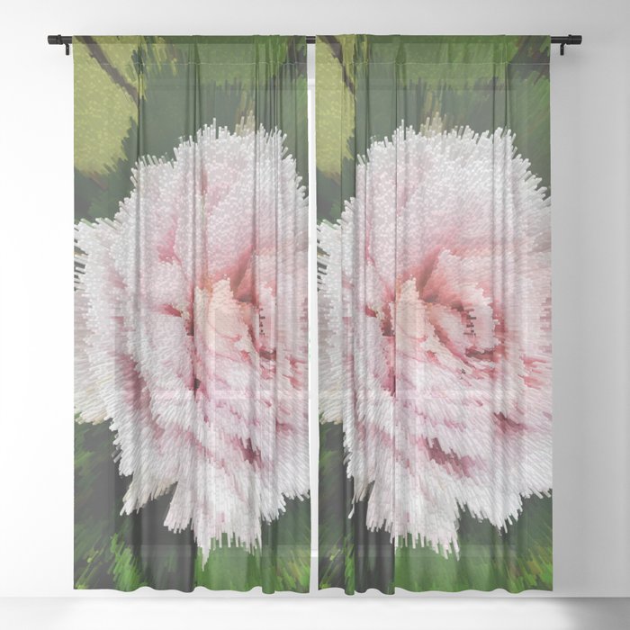 Pink rose extrusion Sheer Curtain