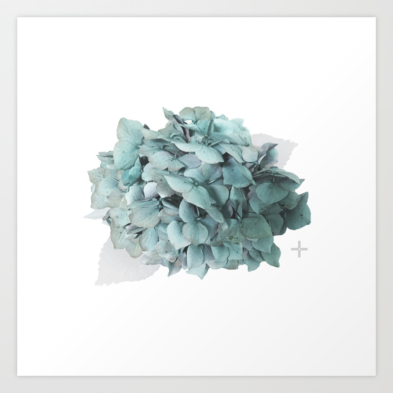 Vintage Blue Hydrangea Flower Art Print By Coxdesignnz Society6