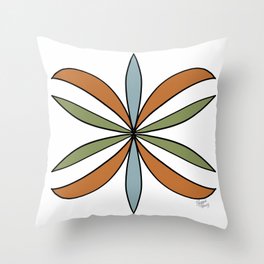 Mid-Century Modern Pinwheel Illustration 1.0 Throw Pillow