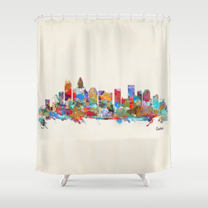 Charlotte North Ina Skyline Shower Curtain By Bribuckley Society6 Charlotte North Ina Skyline Shower Curtain