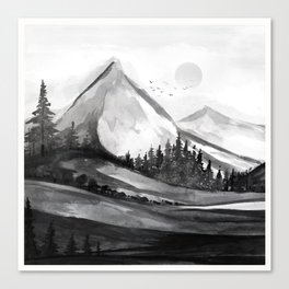 Black and white landscape 4 Canvas Print