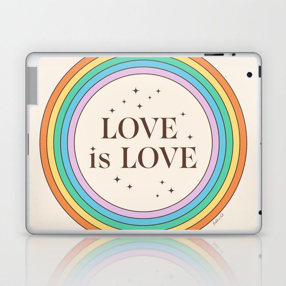 Love is Love Vintage Rainbow Beige  Laptop & iPad Skin