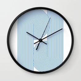 Jordy Blue Cul de Sac | Beautiful Interior Design Wall Clock | Tones, Culdesac, Graphicdesign, Blue, Bright, Pattern, Color, Lightblue, Modern, Lines 