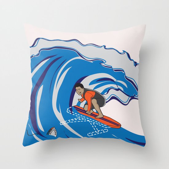 Pressing Waves Throw Pillow