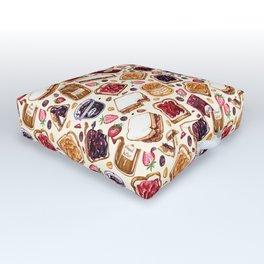 Peanut Butter and Jelly Watercolor Outdoor Floor Cushion