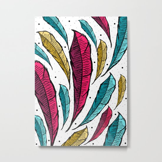 Feather Leaves Metal Print