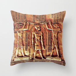 Egyptian Thoth Horus Hieroglyph Pyramid Throw Pillow