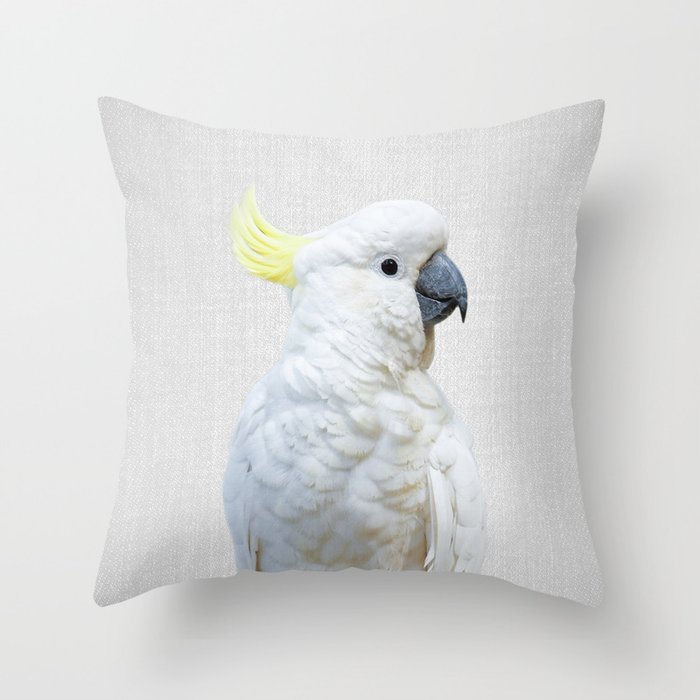 White Cockatoo - Colorful Throw Pillow