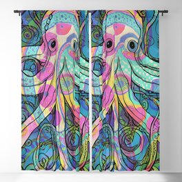 Octo-Intrigue: Abstract Octopus Artwork Blackout Curtain