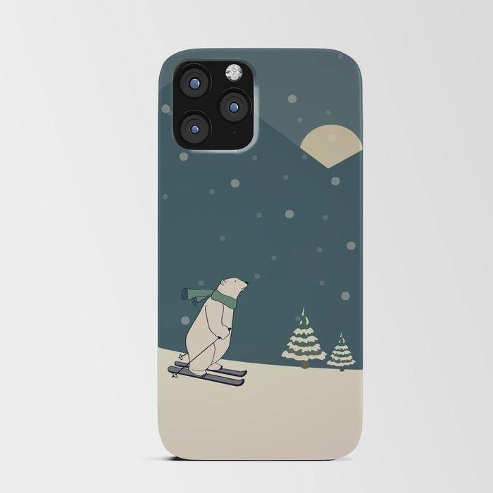 Polar Bear Skiing iPhone Card Case