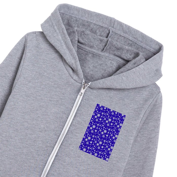 Happy Holidays Winter Blue Snowflakes Modern Collection Kids Zip Hoodie