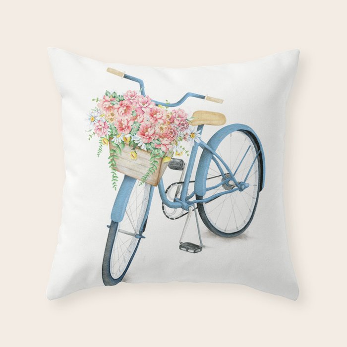 bicycle throw pillow
