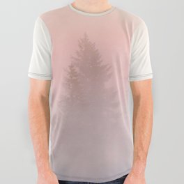 Foggy Forest Adventure - Mountain Woods Wanderlust All Over Graphic Tee