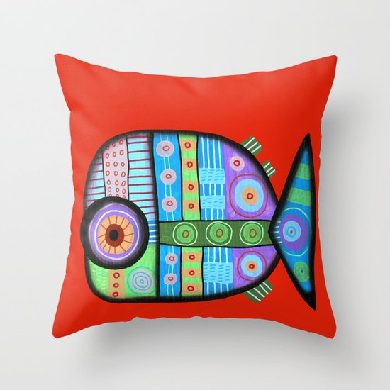 Fish which ate ship Throw Pillow