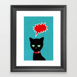 cat -Black cat Framed Art Print