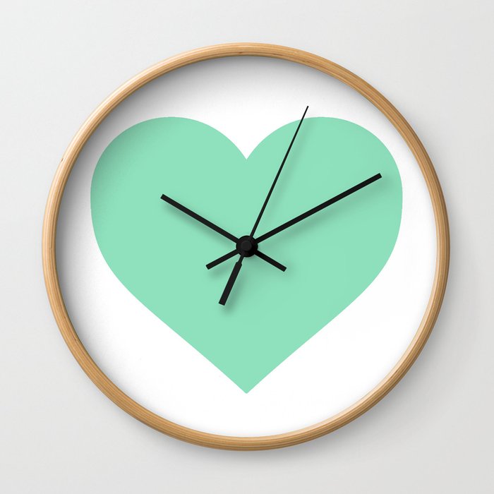 Heart (Mint & White) Wall Clock