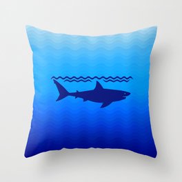 Shark In The Waves. Throw Pillow