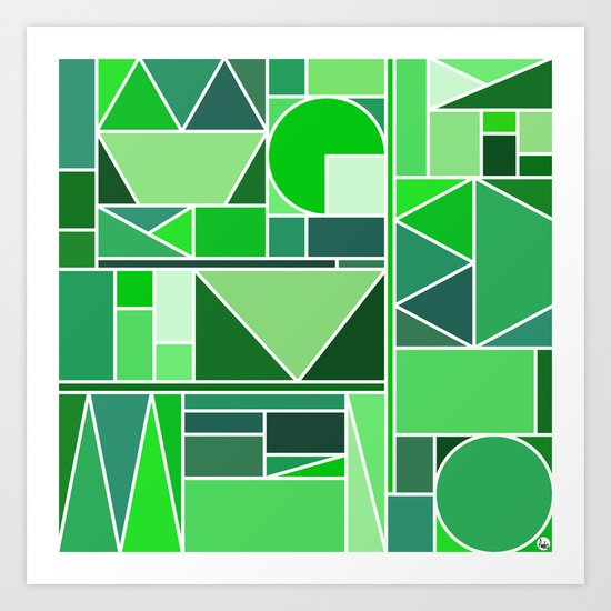 Kaku Green Art Print