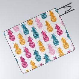 Tropical Fruit - Colorful Pineapple Pattern Picnic Blanket
