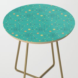 Mid Century Atomic Age Pattern Teal, Orange and Yellow Side Table