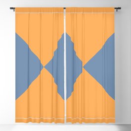 Aina - Blue and Orange Geometric Triangle Shaped Square Art Pattern Blackout Curtain