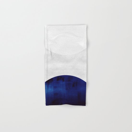 white & cobalt Hand & Bath Towel