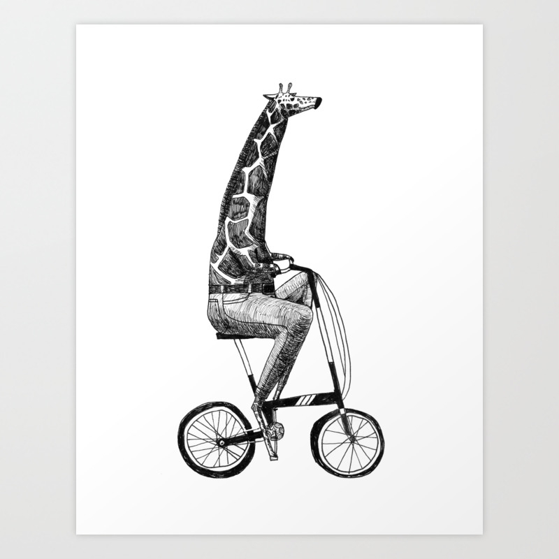 giraffe on a bike