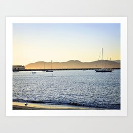 View of the Bay at Sunset, San Francisco Art Print