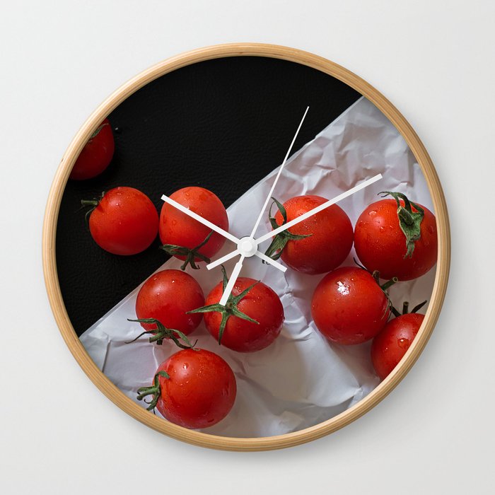 Red ripe tomatoes Wall Clock